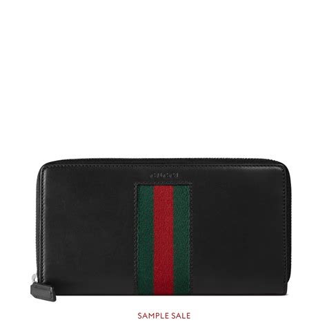 gucci leather zip around wallet with web|gucci wallets ioffer.